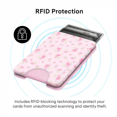 Dainty Pink Floral MagSafe Wallet