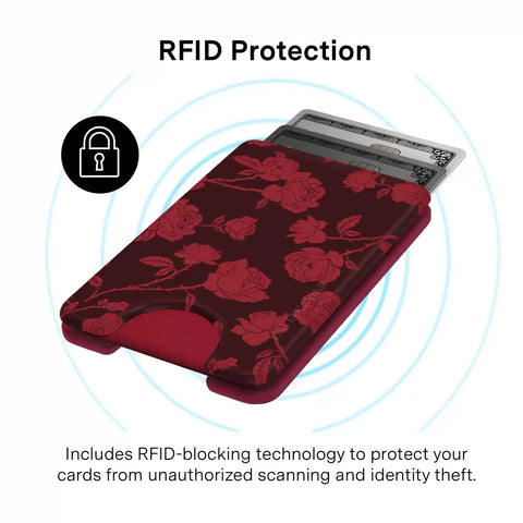 Dark Cherry Floral MagSafe Wallet