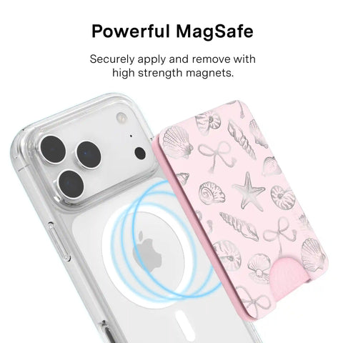 Pink Coastal Seashells MagSafe Wallet