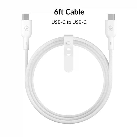 White Fast Charging Cable, 6ft USB-C