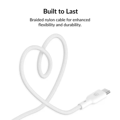 White Fast Charging Cable, 6ft USB-C