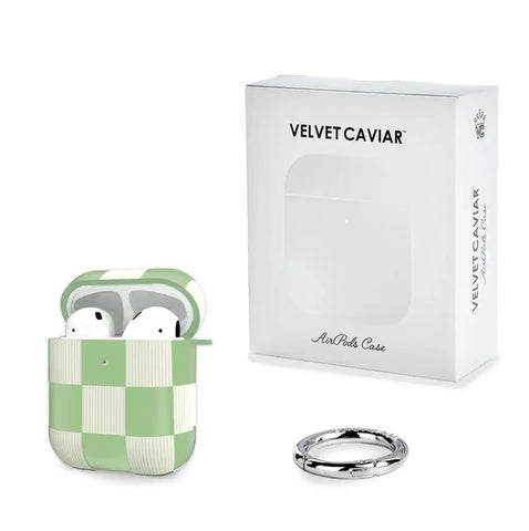 Pistachio Vibe Checkered AirPod Case