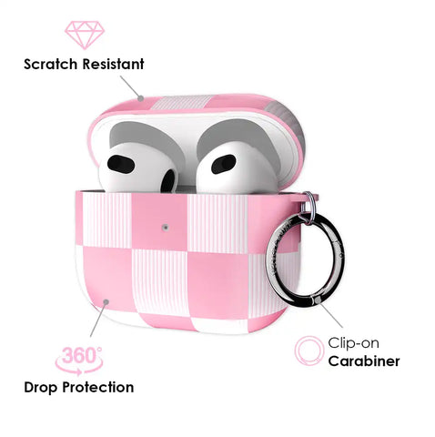 Pink Vibe Checkered AirPod Case