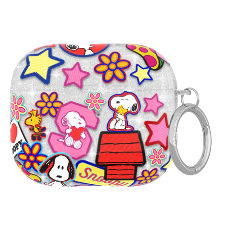 Snoopy Patchwork Glitter AirPod Case