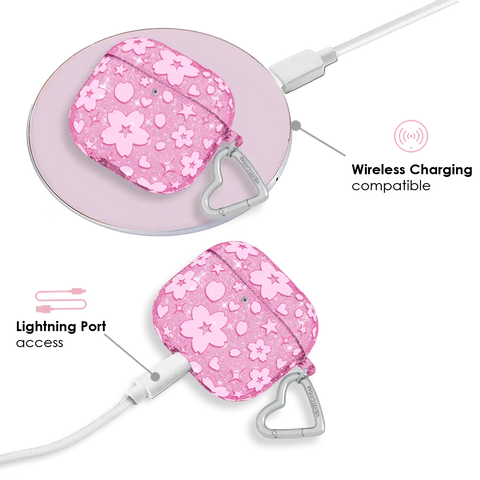 Cherry Blossom Glitter AirPod Case