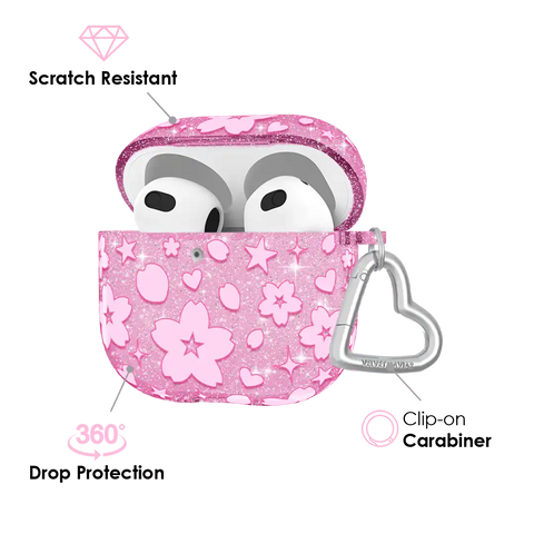 Cherry Blossom Glitter AirPod Case