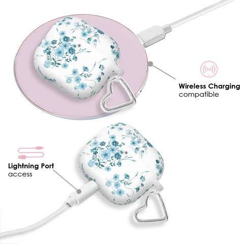 French Blue Floral AirPod Case