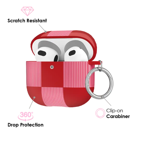 Rose Vibe Checkered AirPod Case
