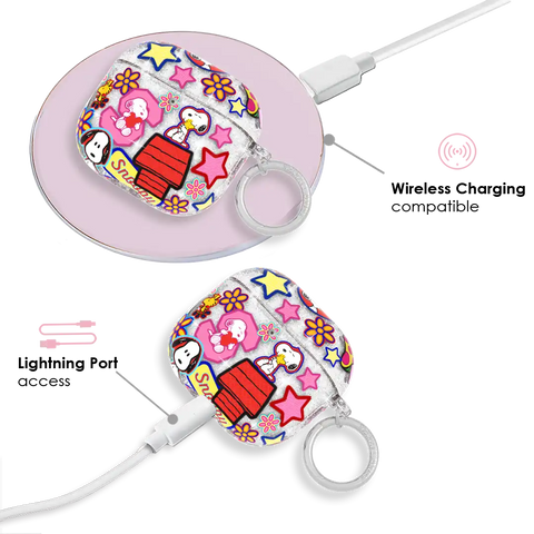 Snoopy Patchwork Glitter AirPod Case
