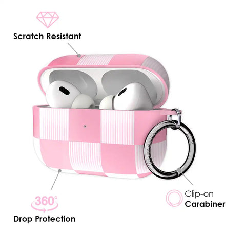 Pink Vibe Checkered AirPod Case