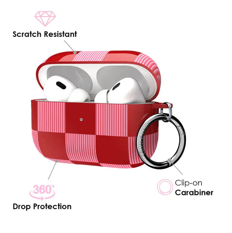 Rose Vibe Checkered AirPod Case