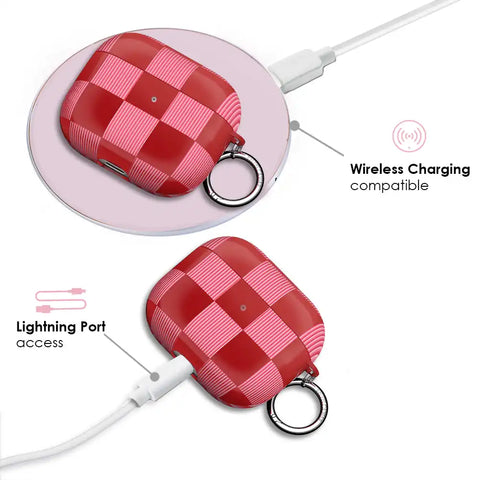Rose Vibe Checkered AirPod Case