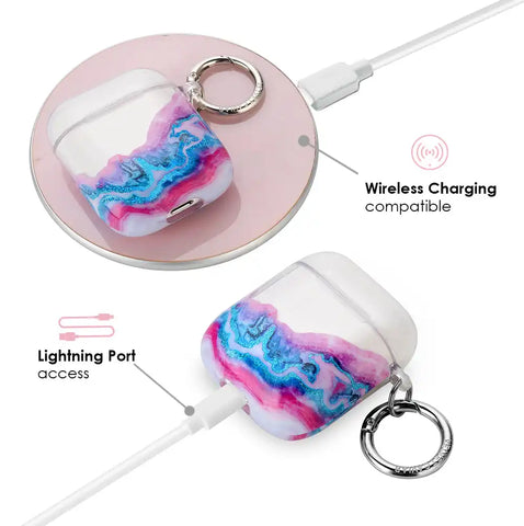 Geode Glitter Airpods Case