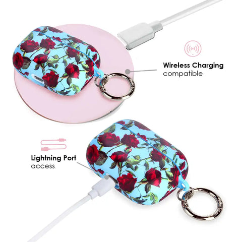 Blue Roses AirPod Case
