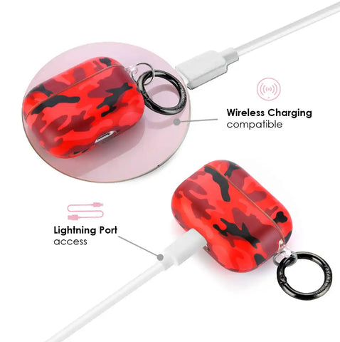 Red Camo Airpods Case