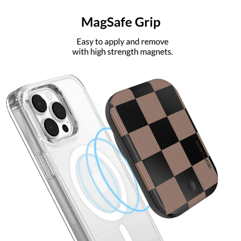 Mocha Vibe Checkered Portable MagSafe Charger Power Pack