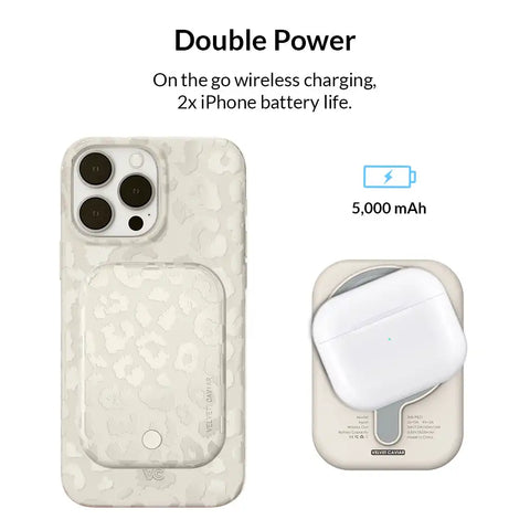 Stone Leopard Portable MagSafe Charger Power Pack