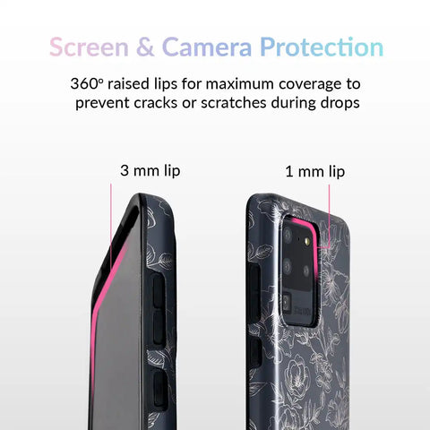 Floral Rose Gold Chrome Samsung Galaxy Case