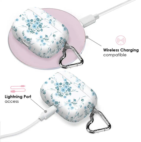 French Blue Floral AirPod Case