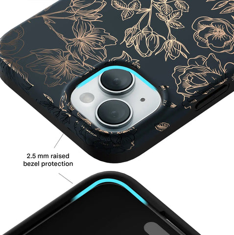 Floral Rose Gold Chrome iPhone Case