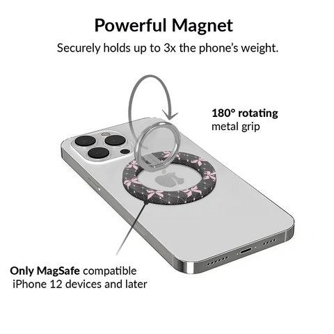 Lacy Pink Bows MagSafe Grip Ring
