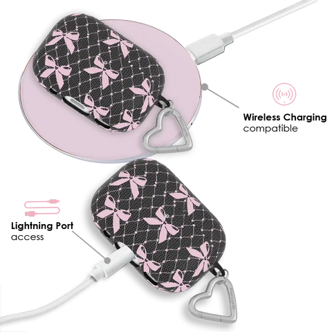 Lacy Pink Bows AirPod Case