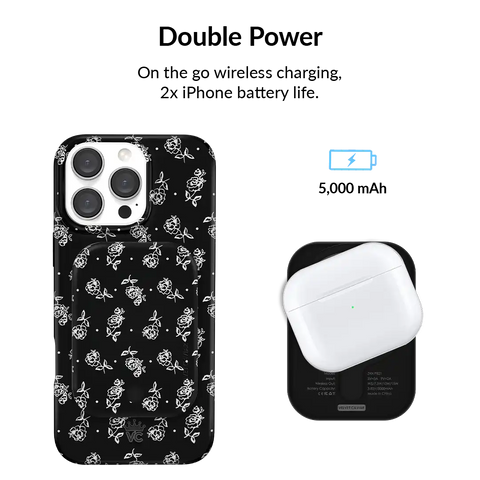 Vintage Roses Portable MagSafe Charger Power Pack