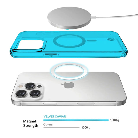 Neon Blue Clear iPhone Case