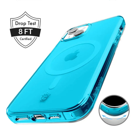 Neon Blue Clear iPhone Case