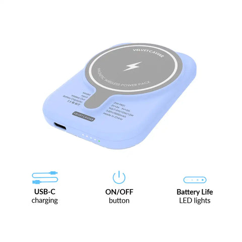 Lovely Blue Bows Portable MagSafe Charger Power Pack