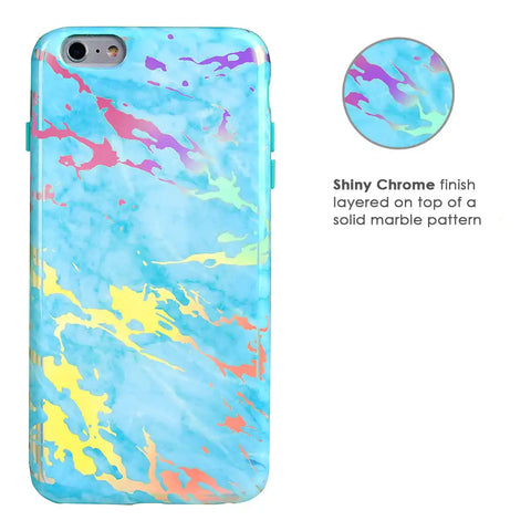 Blue Marble Holo Chrome iPhone Case