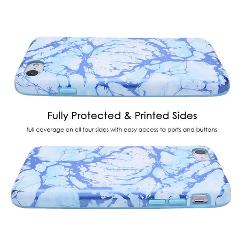 Ocean Blue Chrome Marble iPhone Case