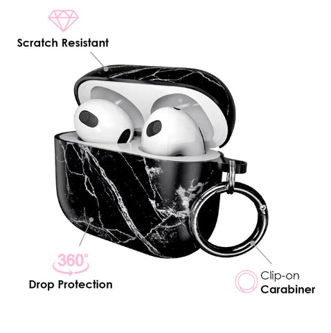 Black Marble Airpods Case