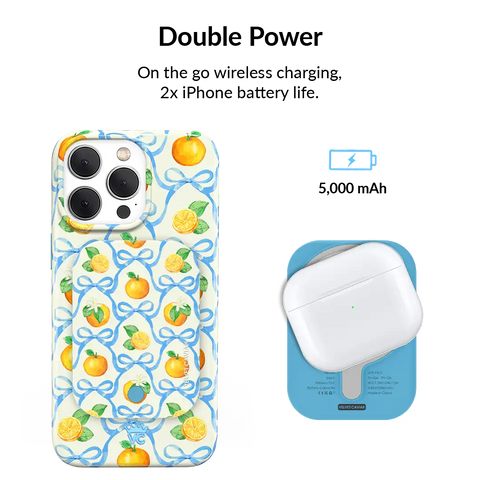 Orange Blossom Portable MagSafe Charger Power Pack