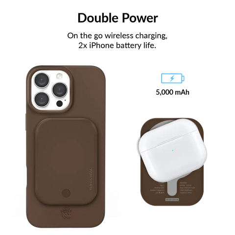 Espresso Brown Portable MagSafe Charger Power Pack