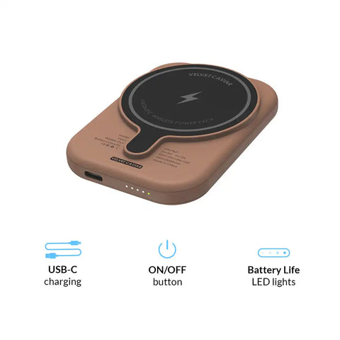 Brown Portable MagSafe Charger Power Pack
