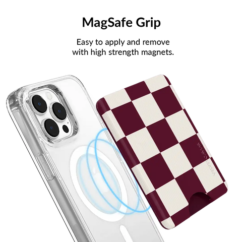 Burgundy Vibe Checker MagSafe Wallet