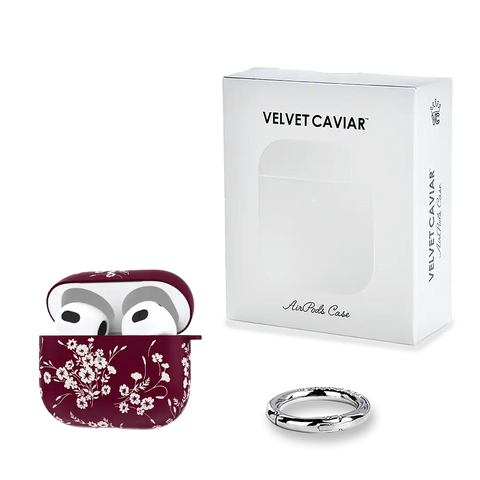 French Burgundy Floral AirPod Case