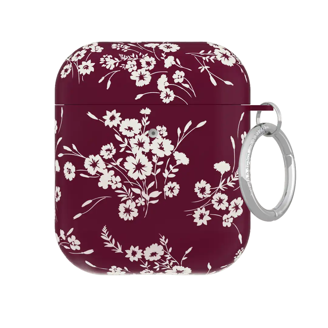 French Burgundy Floral AirPod Case
