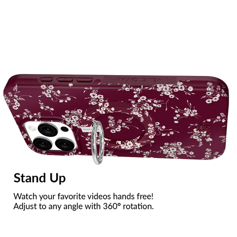 French Burgundy Floral MagSafe Grip Ring