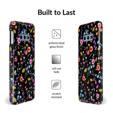 Black Wildflower Samsung Case