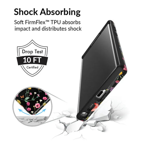Black Wildflower Samsung Case