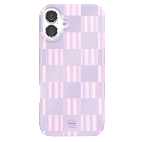 Lilac Vibe Checkered iPhone Case
