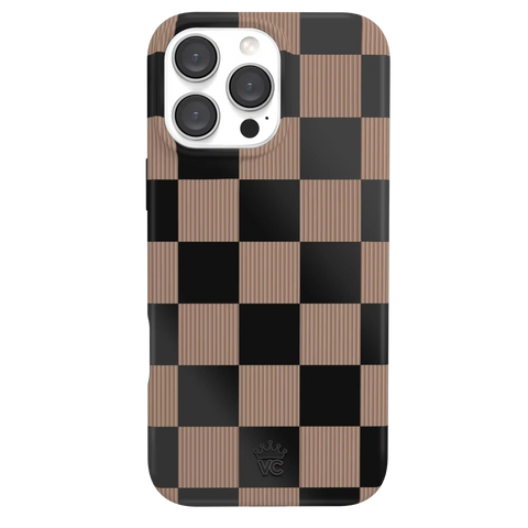Mocha Vibe Checkered iPhone Case