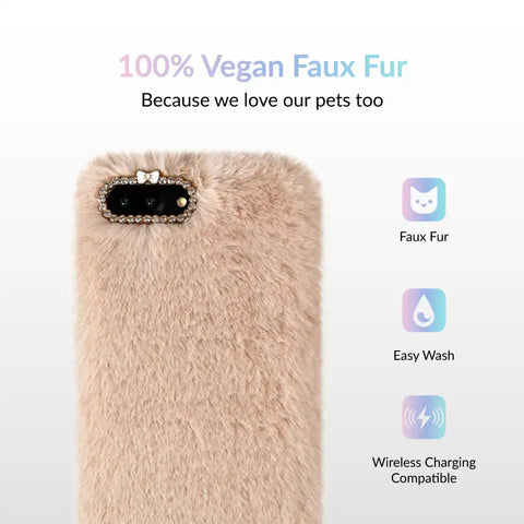 Beige Faux Fur iPhone Case