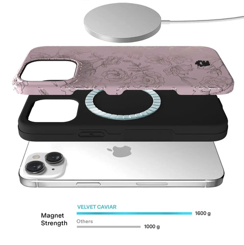 Dusty Rose Chrome Floral iPhone Case