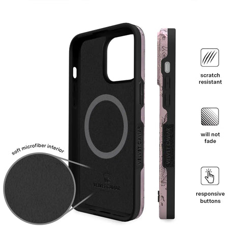 Dusty Rose Chrome Floral iPhone Case