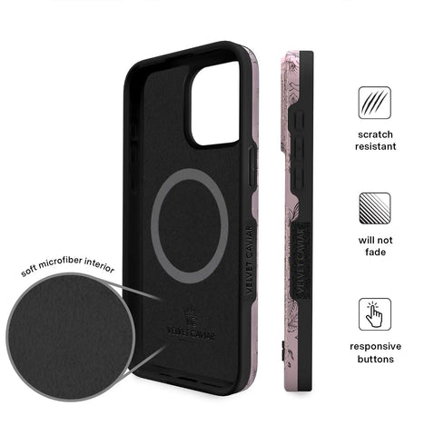 Dusty Rose Chrome Floral iPhone Case