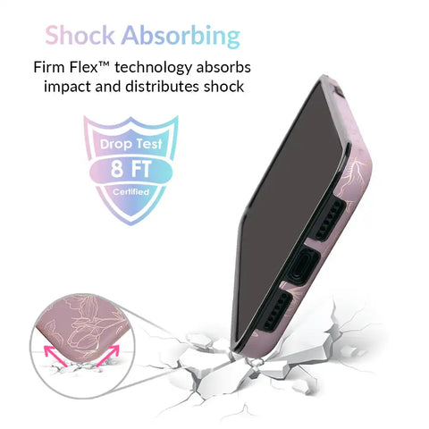 Dusty Rose Chrome Floral iPhone Case