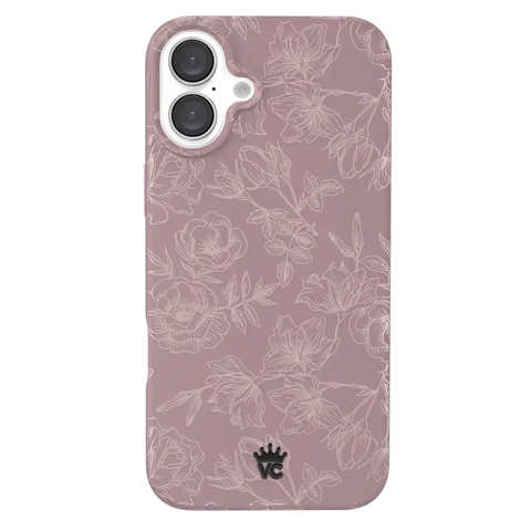 Dusty Rose Chrome Floral iPhone Case